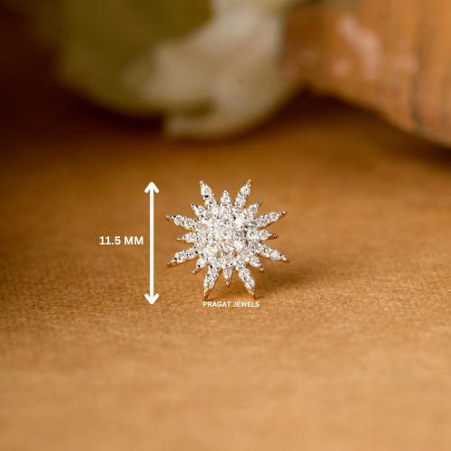 Indian Nose Stud Traditional Nose Stud Indian Nose pin Diamond Nose Piercing Unique Nose Stud 18K Yellow gold Nose Stud Shape Nose Stud
