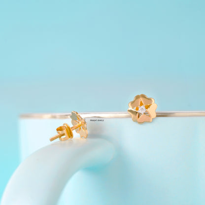 Flowers 14K Yellow Gold Earrings Handcrafted With Love For the Special Moments Of Your Life.ER2017
