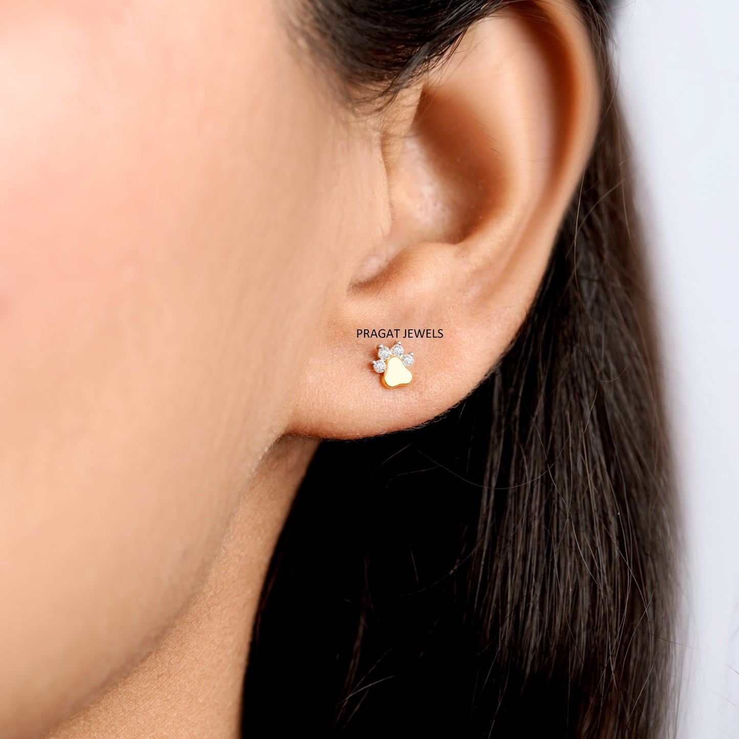Solid Gold Cherry Blossom Stud Earrings, Dainty Yellow Gold Sakura Flower Earrings, Real Gold Gift for Her NP1257