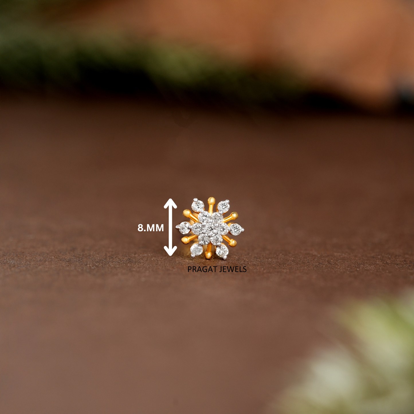 Solid Gold  Nose Stud  Flower Nosepin Flower Nose Stud