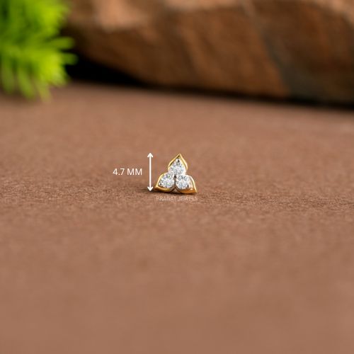 Gold Diamond Flower Stud: Nose, Tragus, Conch Piercing NP1161