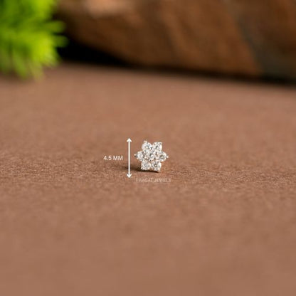 Flower Nose Stud, Diamante Nose Stud,Crystal Nose Pin women Gift for The Percious One.NP0161