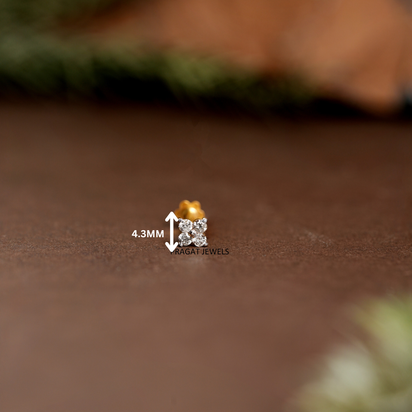 Affordable nosepin for daily wear ,Flower Nose Stud, Diamond Nose Stud,NP0132