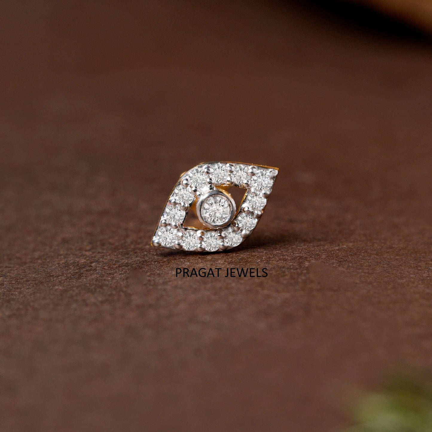 Gold Diamond Serpent Snake Nose Pin/Winding Snake Nose Stud with Decorative Flower Back/np1235
