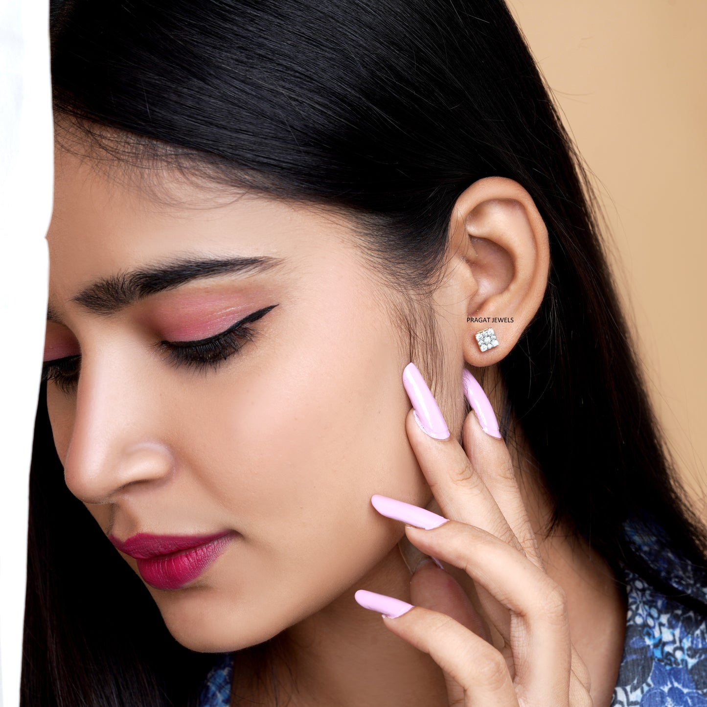 EARRING for women gold 14kt ,Handcrafted With Love.ER00460