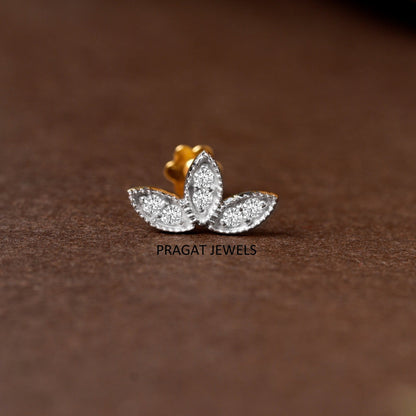 Gold Diamond Serpent Snake Nose Pin/Winding Snake Nose Stud with Decorative Flower Back/np1220