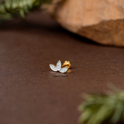 Gold Diamond Serpent Snake Nose Pin/Winding Snake Nose Stud with Decorative Flower Back/np1220