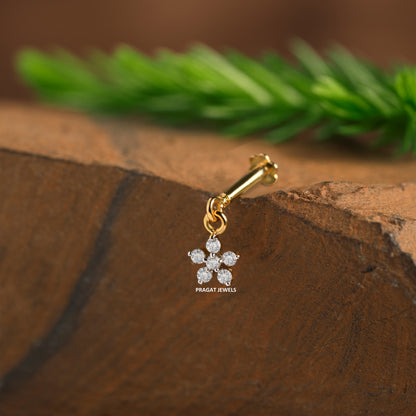 Diamond Cluster Helix Bugadi 18k Yellow Gold Brilliant Cut Diamond Handcrafted With Love.NP0143