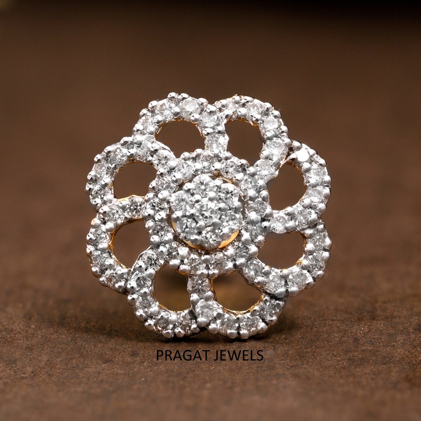 Diamond Nosepin Solitaire Yellow Gold Brillant Cut Diamond Hand crafted with love - PRAGAT JEWELS