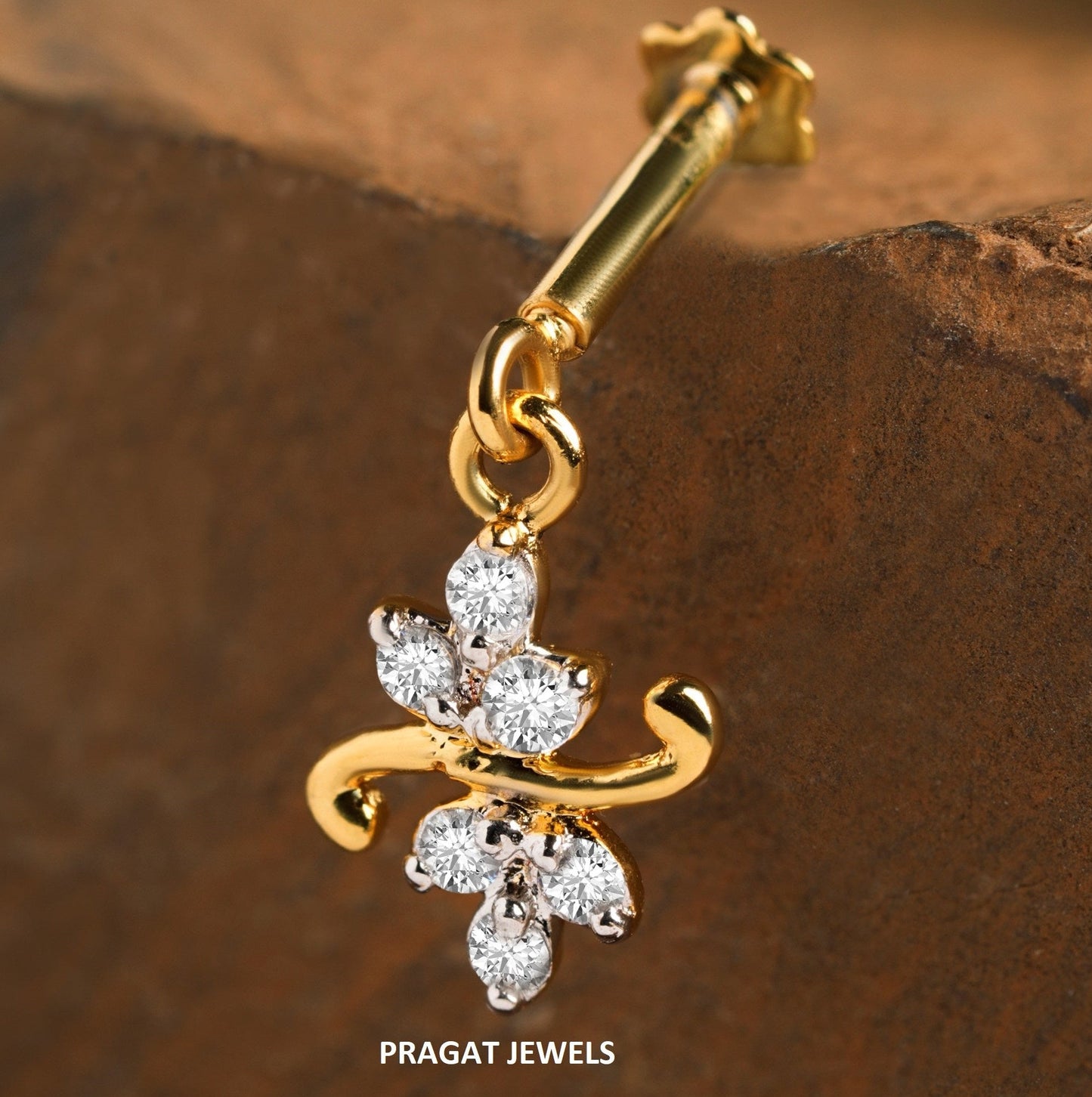 Natural Diamond Stud Diamond Helix Bugadi, Genuine Diamond Helix Bugadi NP0568