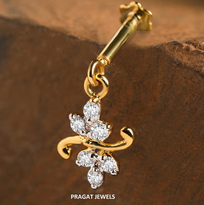 Natural Diamond Stud Diamond Helix Bugadi, Genuine Diamond Helix Bugadi NP0568