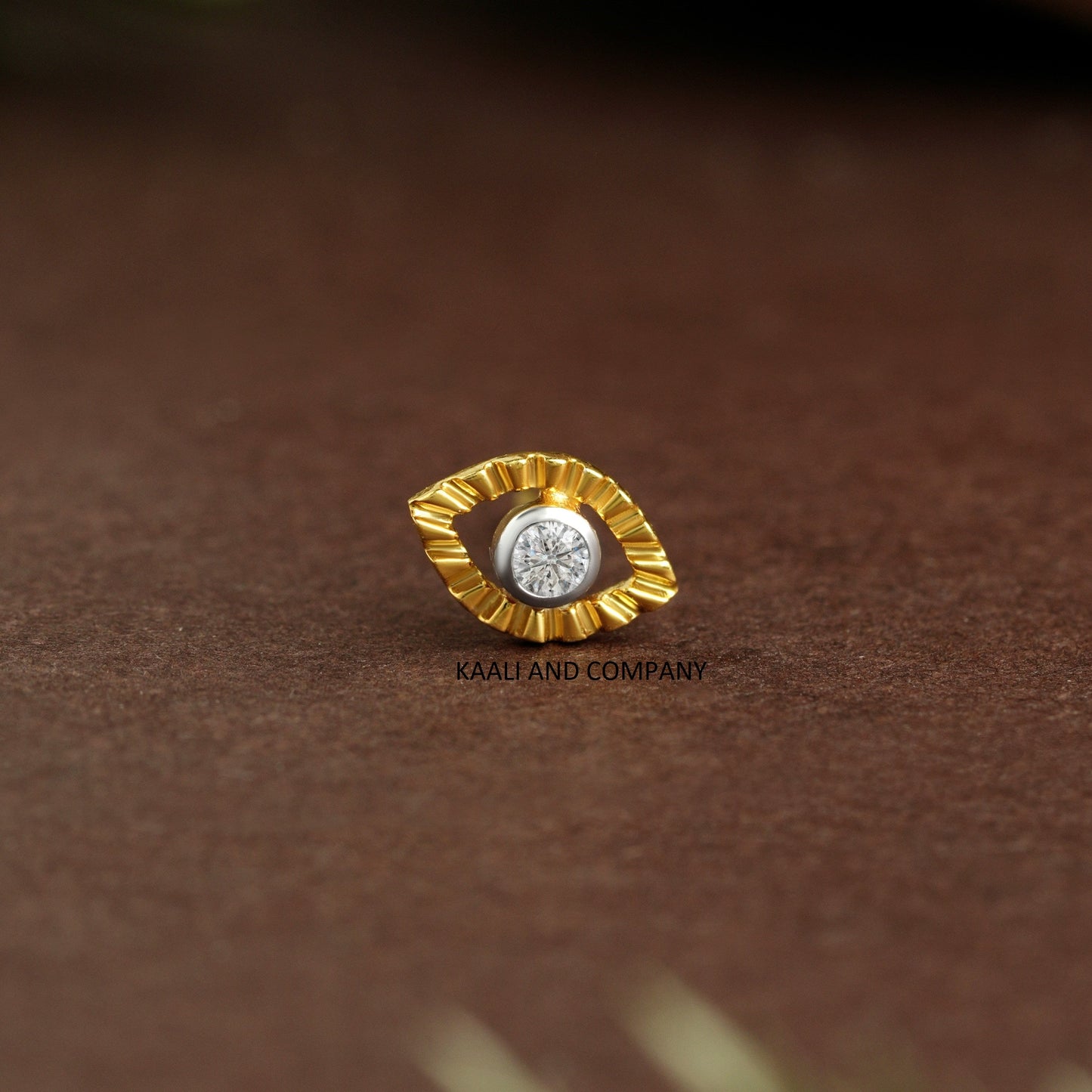 Golden Evil Eye Nosepin/Nazar Spark Gold Nose Stud/Diamond Eye Glow Nosepin/NP1307