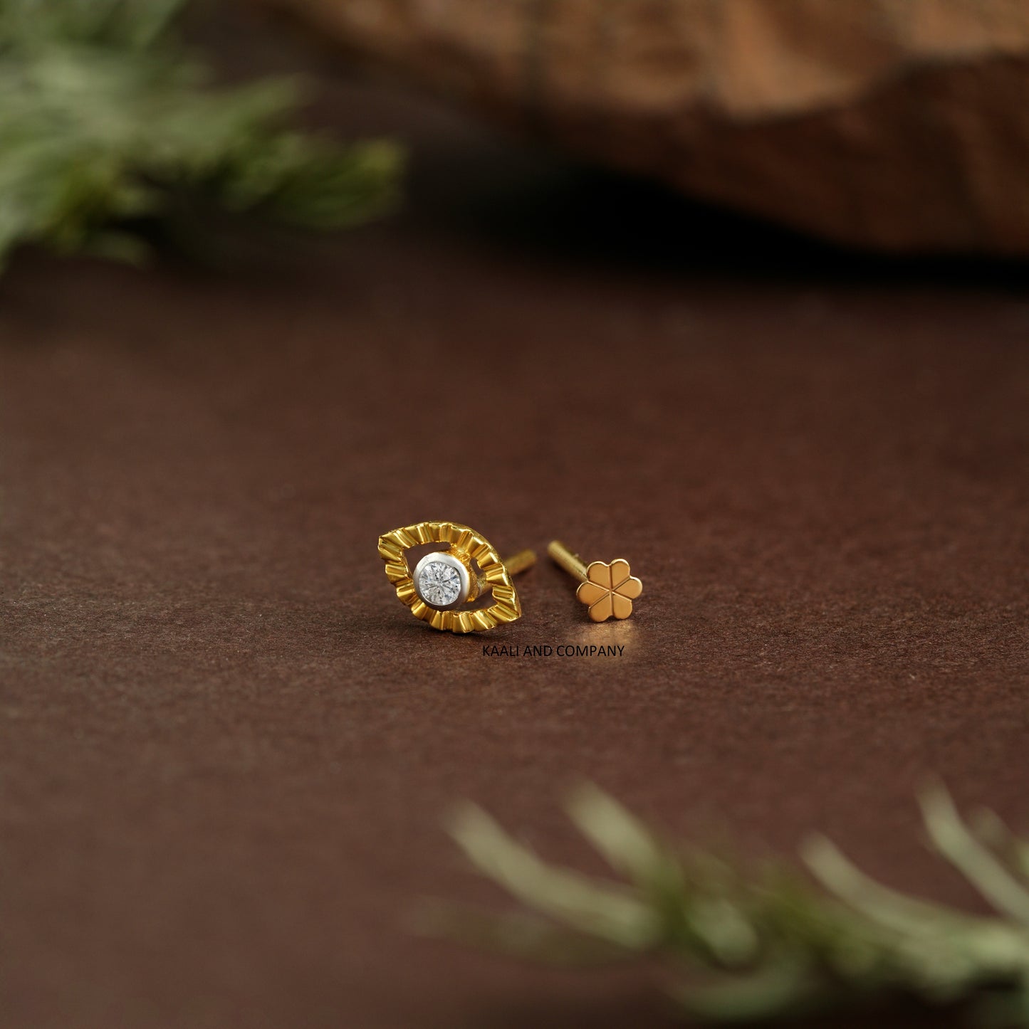 Golden Evil Eye Nosepin/Nazar Spark Gold Nose Stud/Diamond Eye Glow Nosepin/NP1307