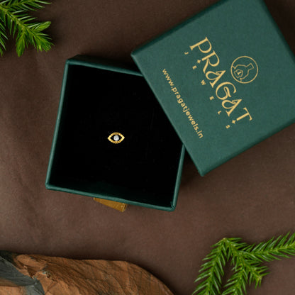 Golden Evil Eye Nosepin/Nazar Spark Gold Nose Stud/Diamond Eye Glow Nosepin/NP1307