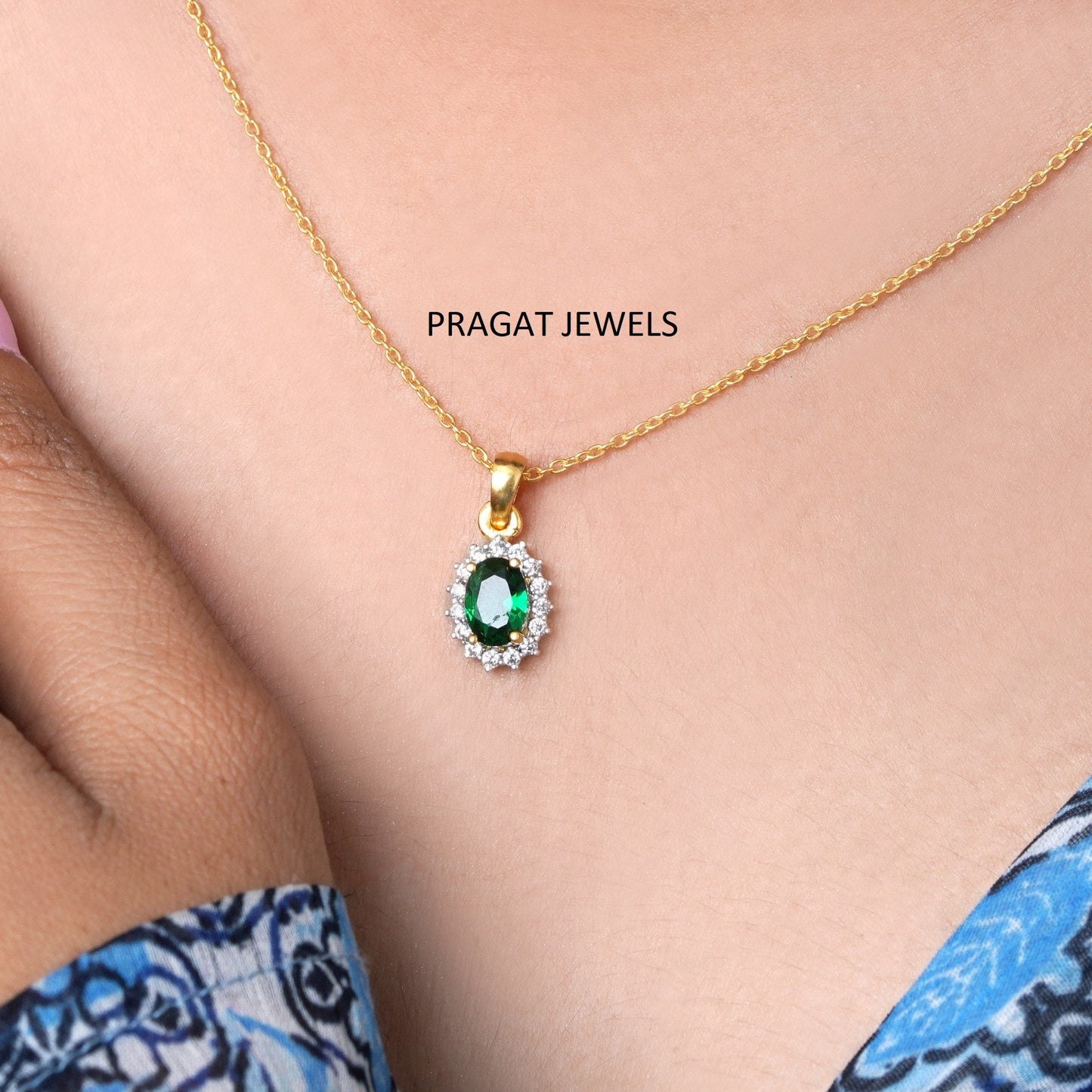 Ovel Diamond Halo Pendant Anniversary,Birthday Gift Simple Pendant for Wife