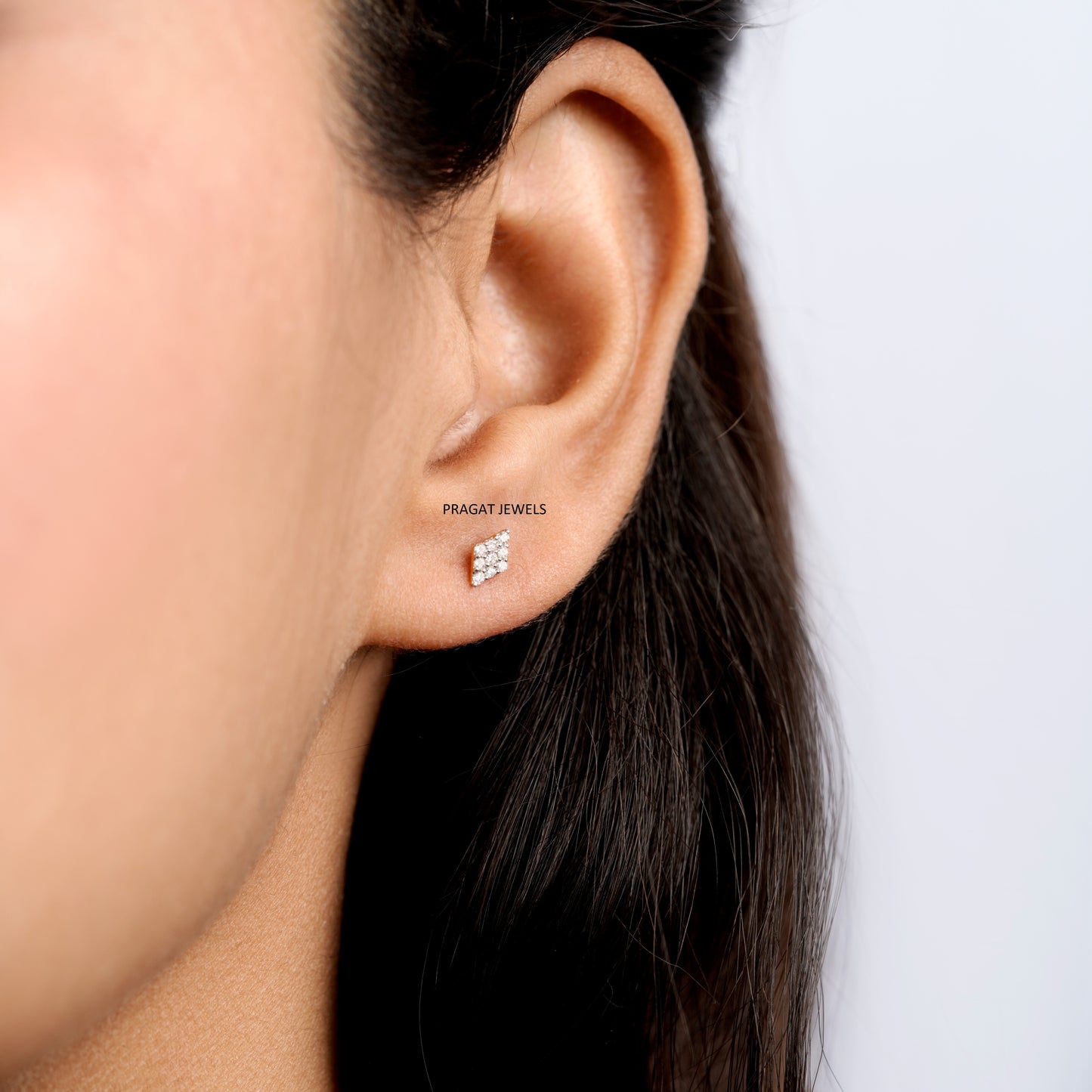 Mini Spark Diamond Stud Earrings/Classic Diamond Mosaic Stud/Petite Diamond Cluster Studs NP0797
