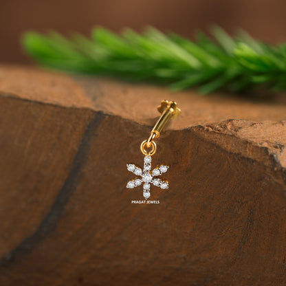 Flowers 18K Yellow Gold Helix Bugadi With Brilliant Cut NP0564