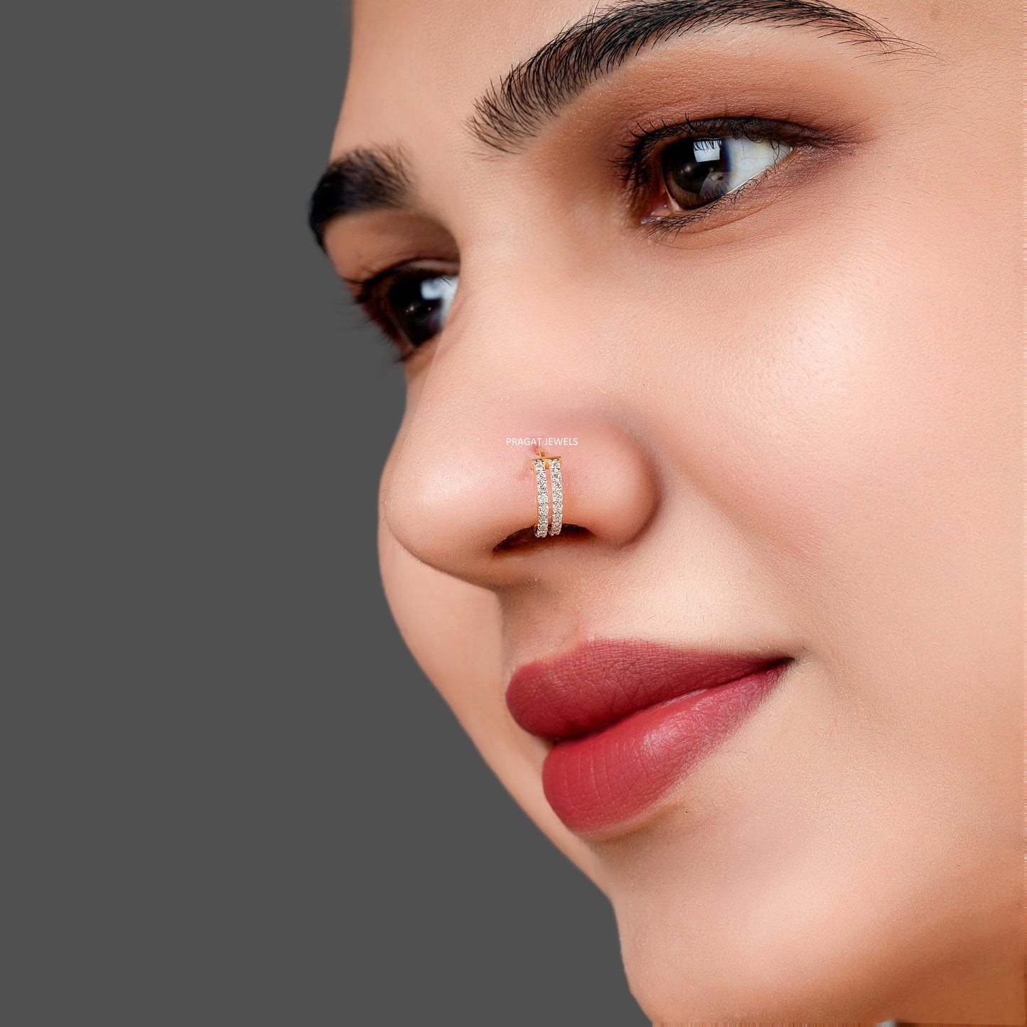 Diamond Stud Yellow Gold  11MM Nose Ring,A Percious Gift for The Percious One.NP1008