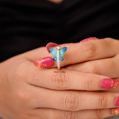 Diamond Butterfly Ring for women Gift for The Percious One. - PRAGAT JEWELS
