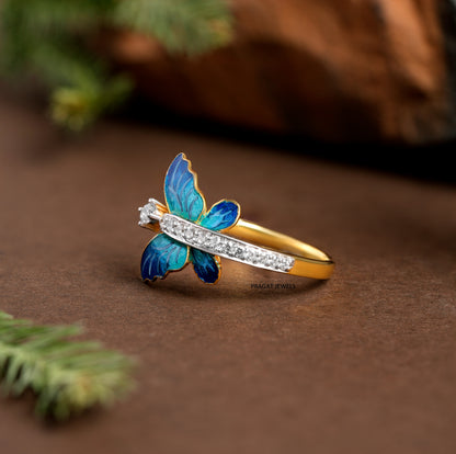 Diamond Butterfly Ring for women Gift for The Percious One. - PRAGAT JEWELS