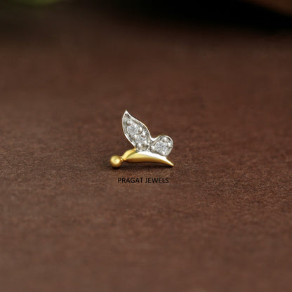 Golden Flutter Nose Pin/Butterfly Spark Gold Nosepin/Diamond Wing Gold Nose Pin/NP1316