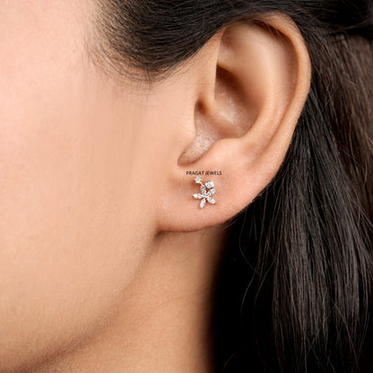 Daisy Bloom Diamond Studs/Petal Grace Diamond Earrings/Floral Whisper Diamond Stud/NP1227