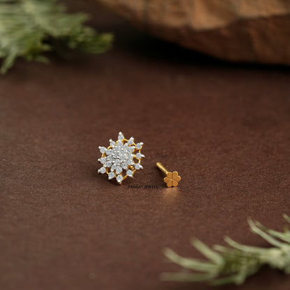 Snowflake Spark Gold Nose Pin/Celestial Bloom Gold Nose Pin/Diamond Frost Gold Nose Pin/NP0487