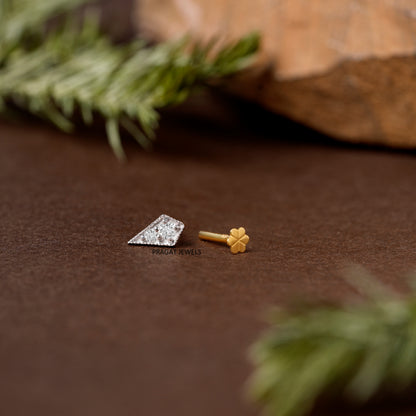 Elegant Diamond Kite Shape Nose Pin/Minimalist Diamond Kite Nose Pin/NP1216