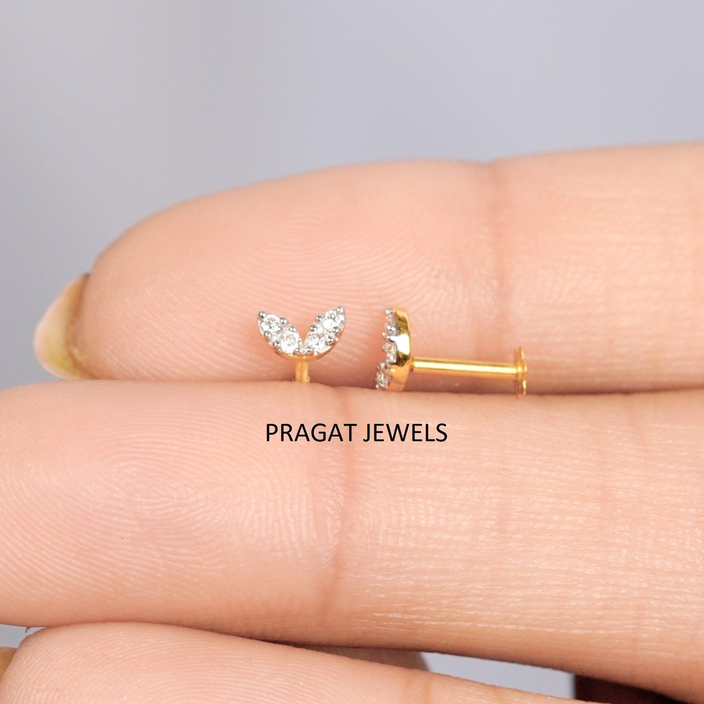 Butterfly Diamond Gold Stud Earrings/Petite Butterfly Diamond Gold Earrings/