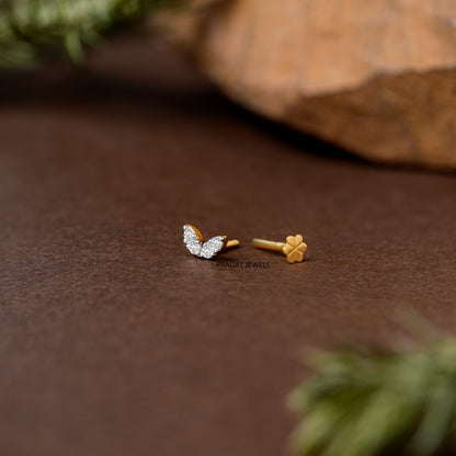 Elegant Diamond Butterfly Nose Pin/Graceful Butterfly Diamond Nose Stud/NP1174