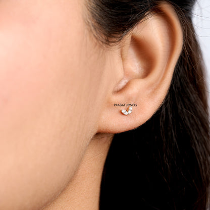 Butterfly Diamond Gold Stud Earrings/Petite Butterfly Diamond Gold Earrings/