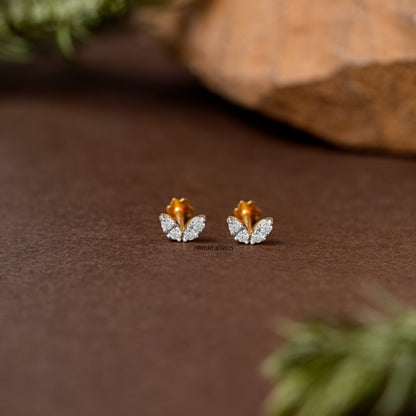 Butterfly Diamond Gold Stud Earrings/Petite Butterfly Diamond Gold Earrings/