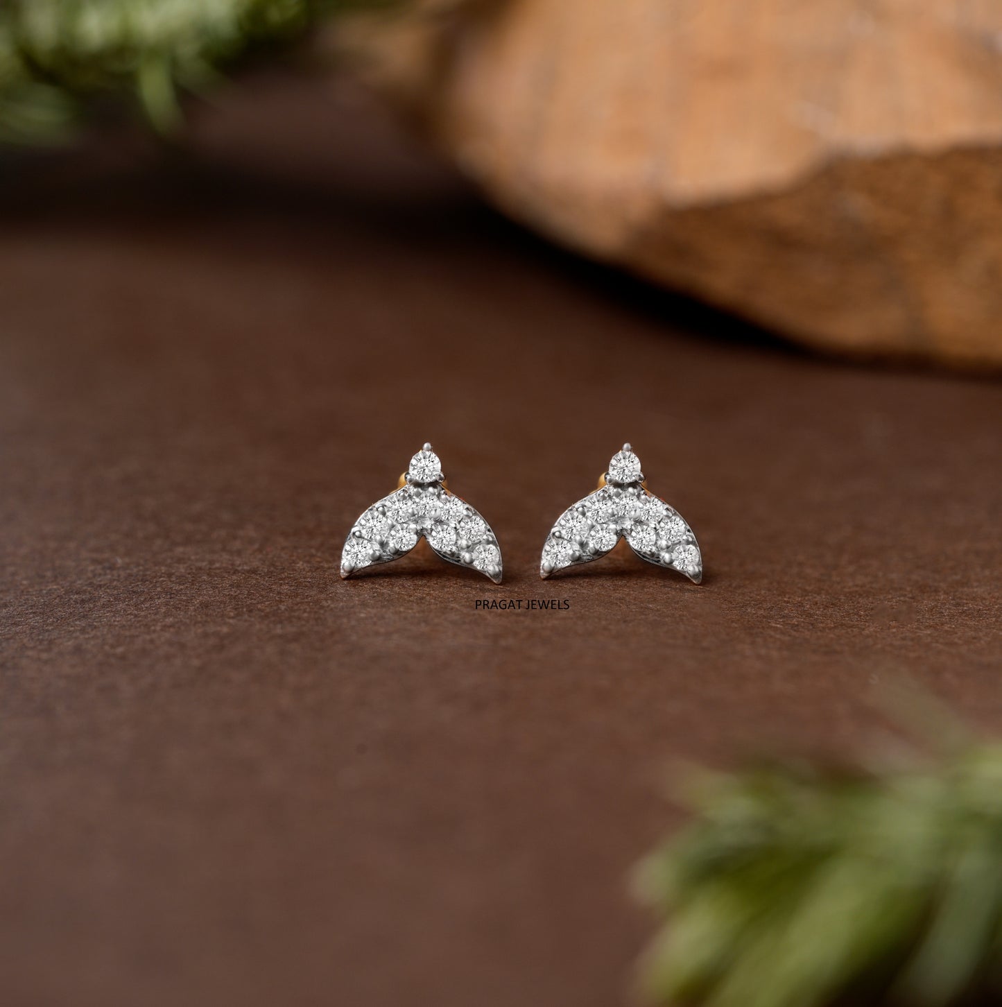 Elegant Diamond Wing Stud Earrings/Delicate Angel Wing Diamond Stud Earrings/