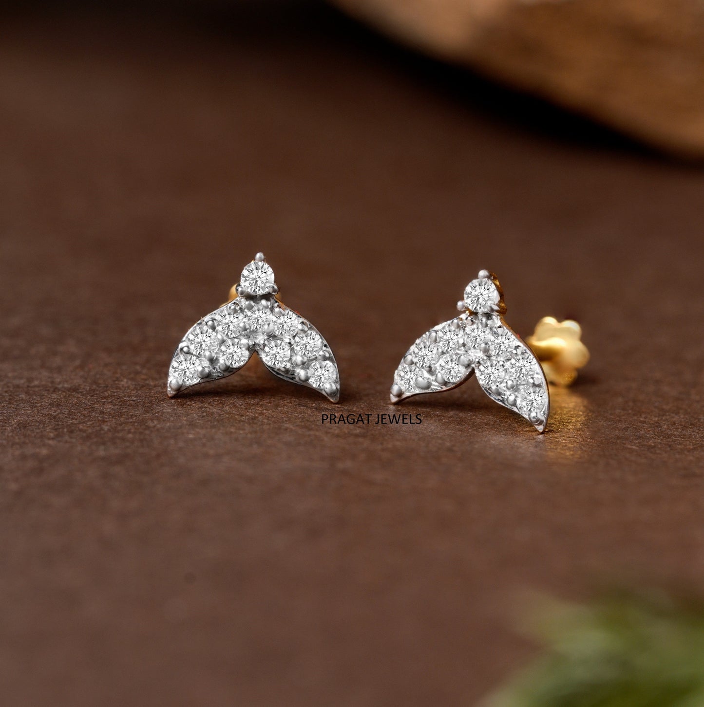 Elegant Diamond Wing Stud Earrings/Delicate Angel Wing Diamond Stud Earrings/