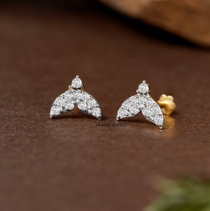 Elegant Diamond Wing Stud Earrings/Delicate Angel Wing Diamond Stud Earrings/