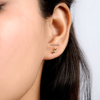 Honeycomb Diamond Stud Earring/Golden Honeycomb Diamond Stud/NP1223