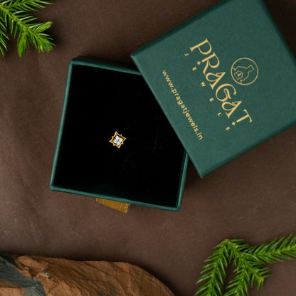 Golden Star Diamond Nose Pin/Celestial Spark Gold Nose Stud/Diamond Starburst Gold Nosepin/NP0852