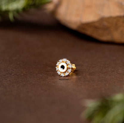 Diamond Evil Eye Nose Pin/Sparkling Evil Eye Diamond Nose Stud/