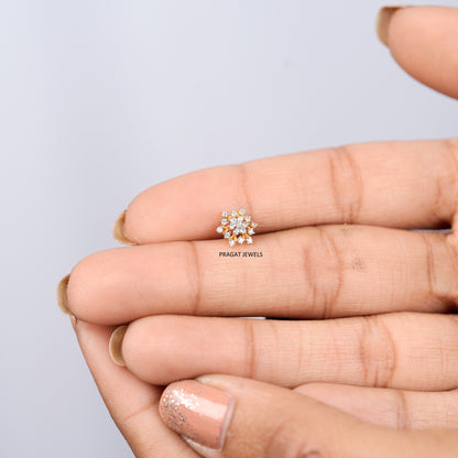 Radiant Snowflake Diamond Stud Earrings/Celestial Bloom Diamond Stud Earrings/np1142