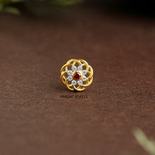 Ruby and green cluster NosePin/Floral Twinkle” Nose Pin/NP0894