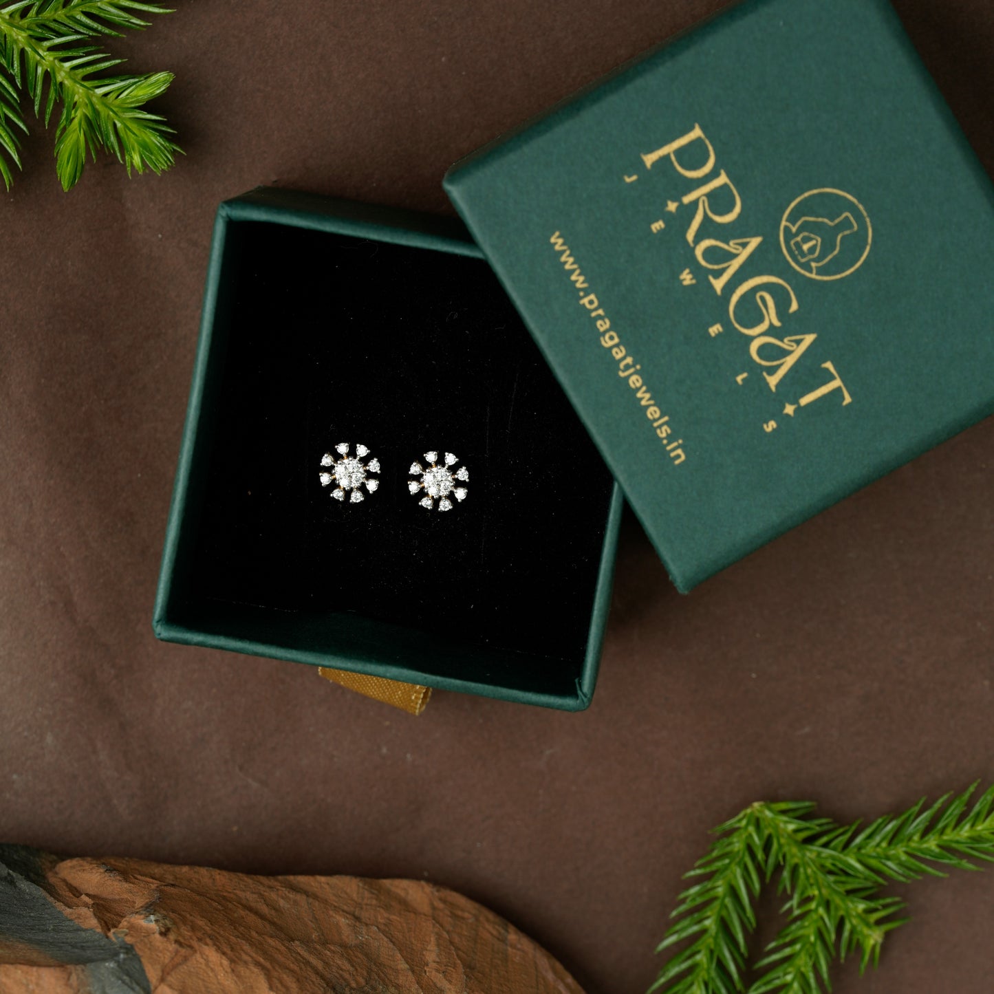 Golden Blossom Diamond Nosepin/Floral Spark Gold Nose/Floral Spark Gold Nose Stud/NP0717