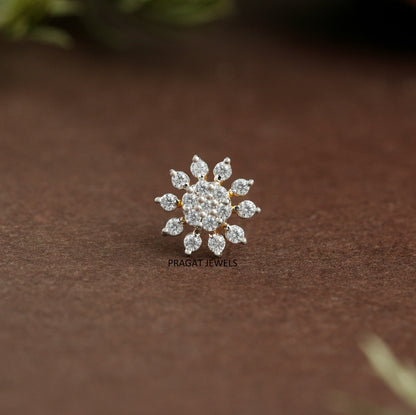 Snowflake Gold Nosepin/White Luxe Blossom Nosepin/iamond Starburst Nosepin/NP0708