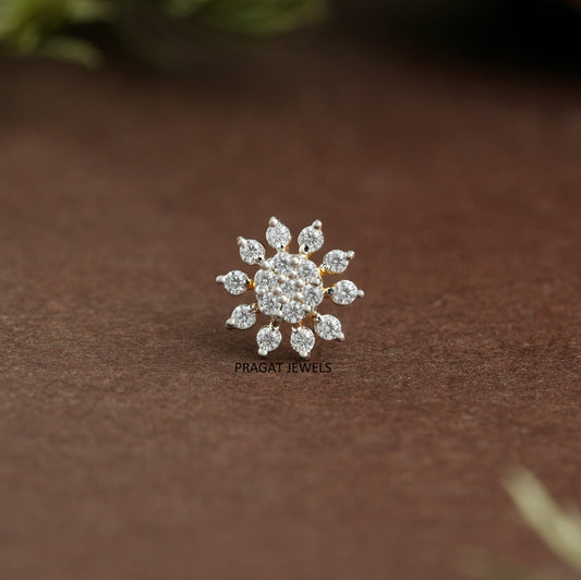 Snowflake Gold Nosepin/White Luxe Blossom Nosepin/iamond Starburst Nosepin/NP0708