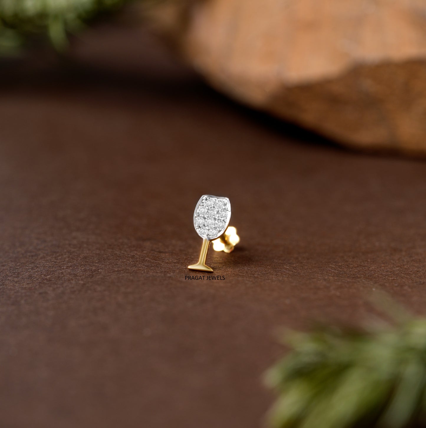Wine Glass Diamond Stud/Champagne Glass Diamond Stud/Cocktail Glass Diamond Stud/np1236