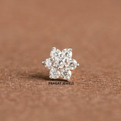 Flower Nose Stud, Diamante Nose Stud,Crystal Nose Pin women Gift for The Percious One.NP0161