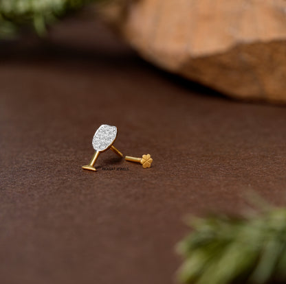 Wine Glass Diamond Stud/Champagne Glass Diamond Stud/Cocktail Glass Diamond Stud/np1236