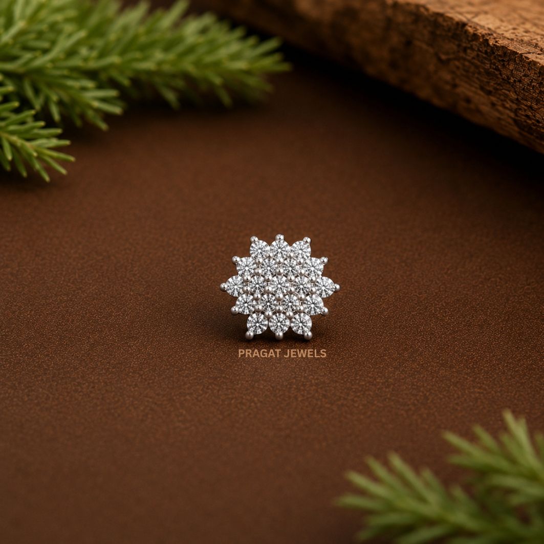 Snowflake Gold Nosepin/Diamond & Ruby Starburst Nosepin/White Luxe Blossom Nosepin/NP0127