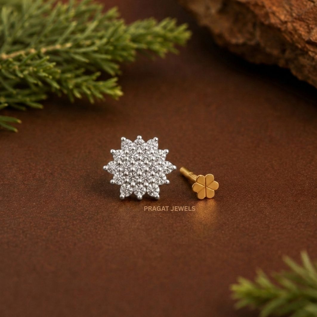 Snowflake Gold Nosepin/Diamond & Ruby Starburst Nosepin/White Luxe Blossom Nosepin/NP0127