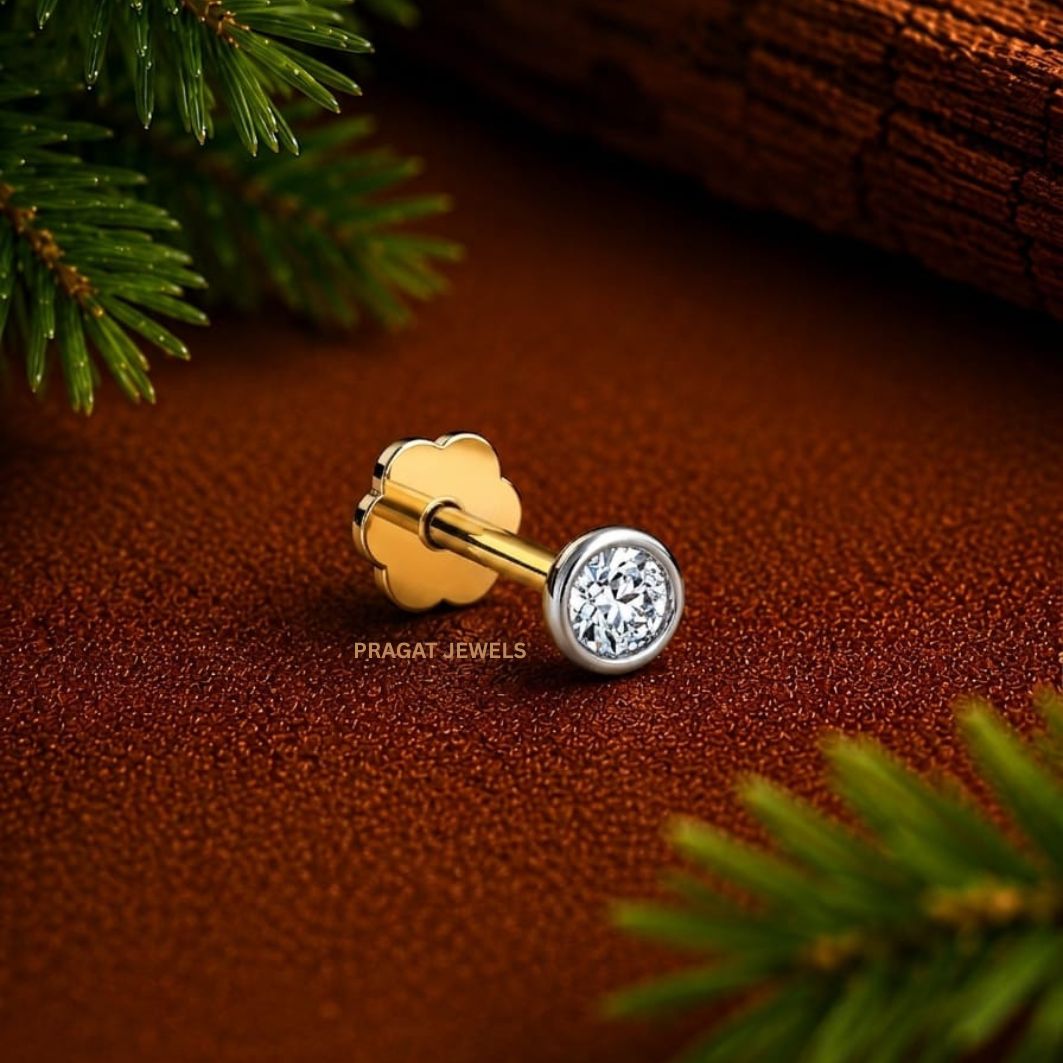 Natural Diamond Stud Diamond Nose Stud, Genuine Diamond Nose Stud,