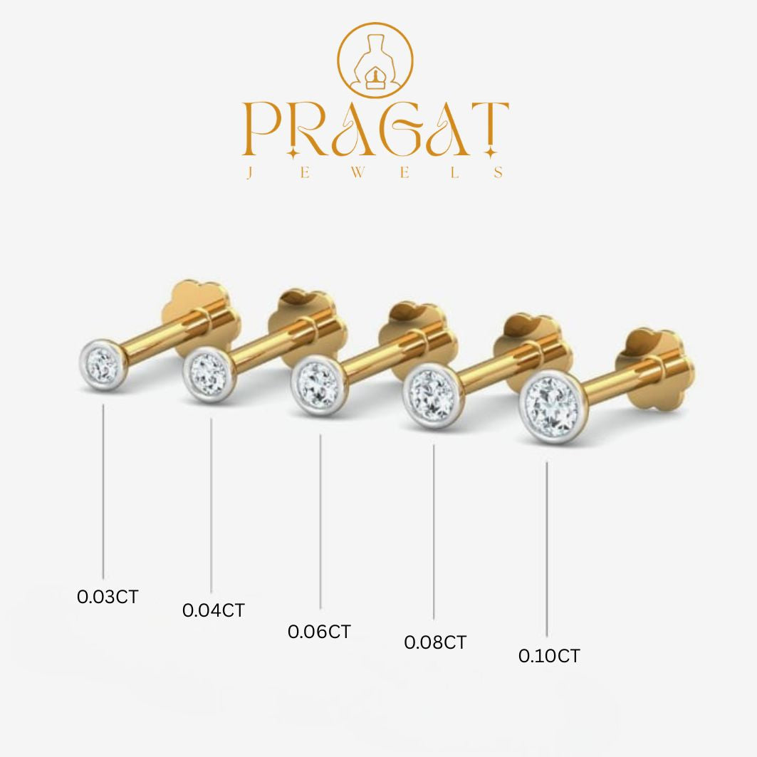 Natural Diamond Stud Diamond Nose Stud, Genuine Diamond Nose Stud,